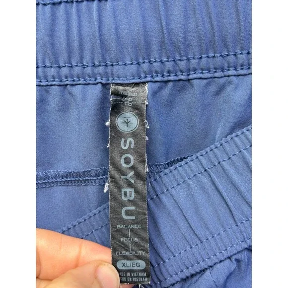 Soybu Shorts Mens XL Blue Active Athletic Recycled Polyester Spandex Zip Pockets - Picture 4 of 10